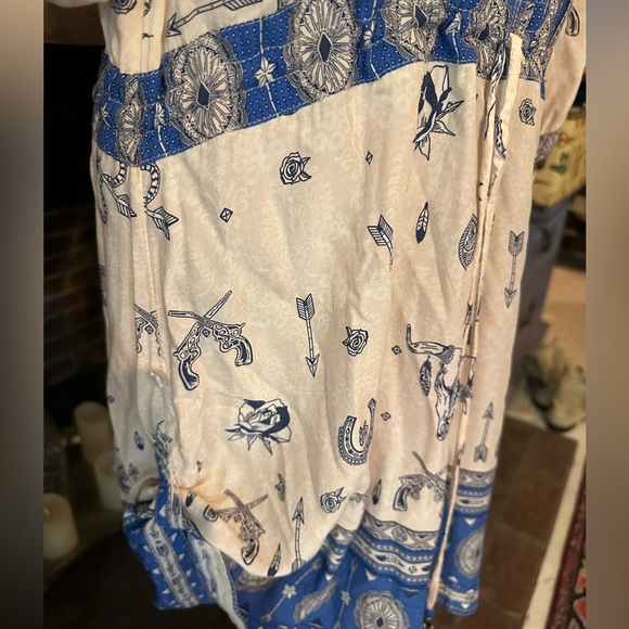 Spell & the Gypsy Coyote blue players tunic play dress L converted - Picture 3 of 10